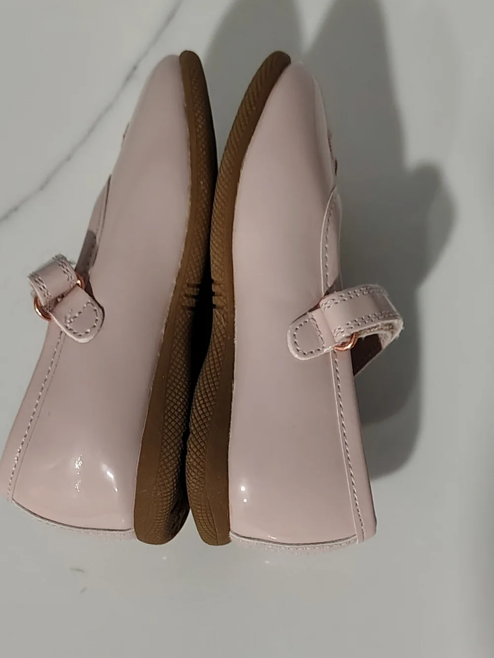 Rachel Ballet Pink Patent Mary Jane Dress Shoes w Floral Beading Toddler Sz 7